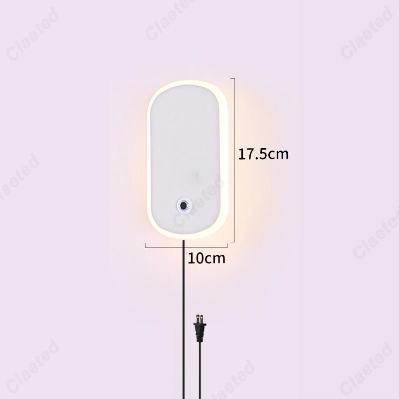 Simple LED Touch Dimming US Plug Wall Light USB Charging Port Bedroom Bedside Lamp Living Room Corridor Decorative Wall Light