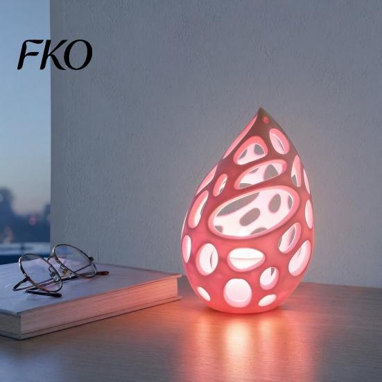 Elegant Tabletop Decor 3D Printed Hollow Droplet Candle Holder, Minimalist Candlestick, Matte White Hollowed-out Design Candlestick for