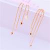 Purple Gold Bead Fringed Ear Line Mori Variety Color Gold Retro Plated Rose Long Earrings