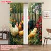 2pcs   plane printing Minimalist Curtains Chicken Theme Polyester Woven (without rod) All Seasons Use for Living Room and
