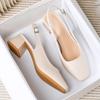 Mid Thick Heel High Heels Women's Shoes French Baotou Shallow Mouth Sandals Women's Summer Large Coarse Heeled Sandals