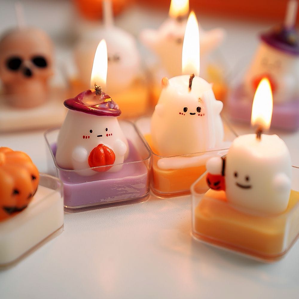 Halloween Ghost Pumpkin Candle Spooky Cute Tea Candles Festival Party Home Decorations Gifts Multi-styles