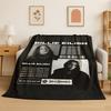 3D Billie Eilish Singer Star Flannel Blanket Soft Warm Throw Blanket for Bedroom Living Room Bed Travel Camping Picnic Gift