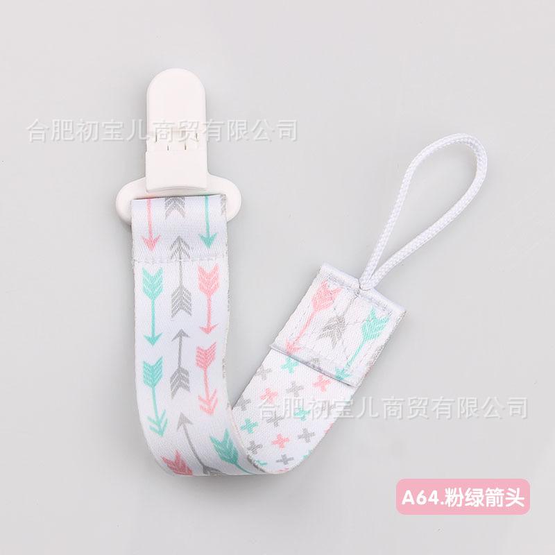 Thickened Double-Sided Patterned Pacifier Clip Adjustable Length Baby Teether Holder with Secure Clip for Infant Use One Size