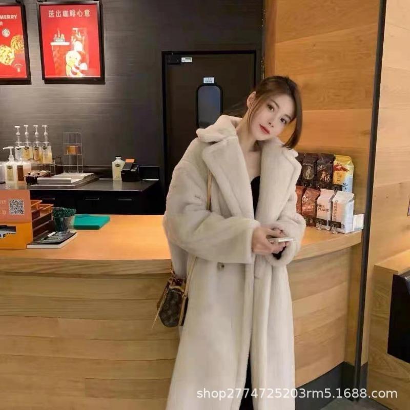 Autumn and winter loose teddy bear imitation fur coat women's clothing medium and long sheep shearing coat sheep shearing thickened