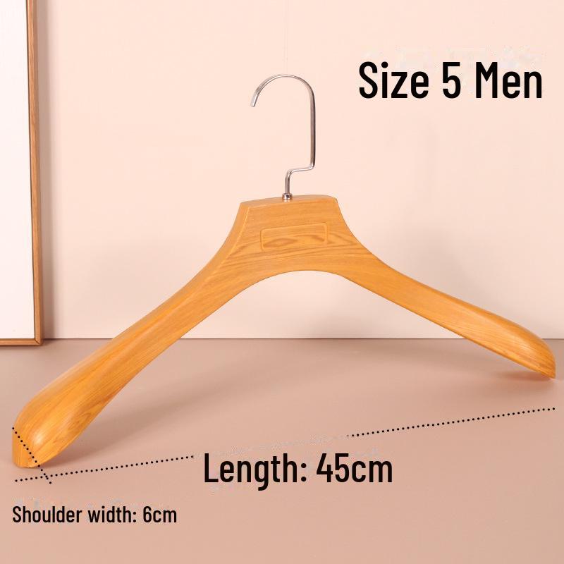 Thickened Non-Slip Imitation Beech Wood Grain Hanger with Pants Clip for Women's Clothing