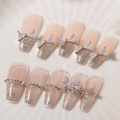 Nagelornament Hohe Haltbarkeit Rostfreier Zirkonia DIY Nageldekoration Schleifenknoten Nagelzubehör