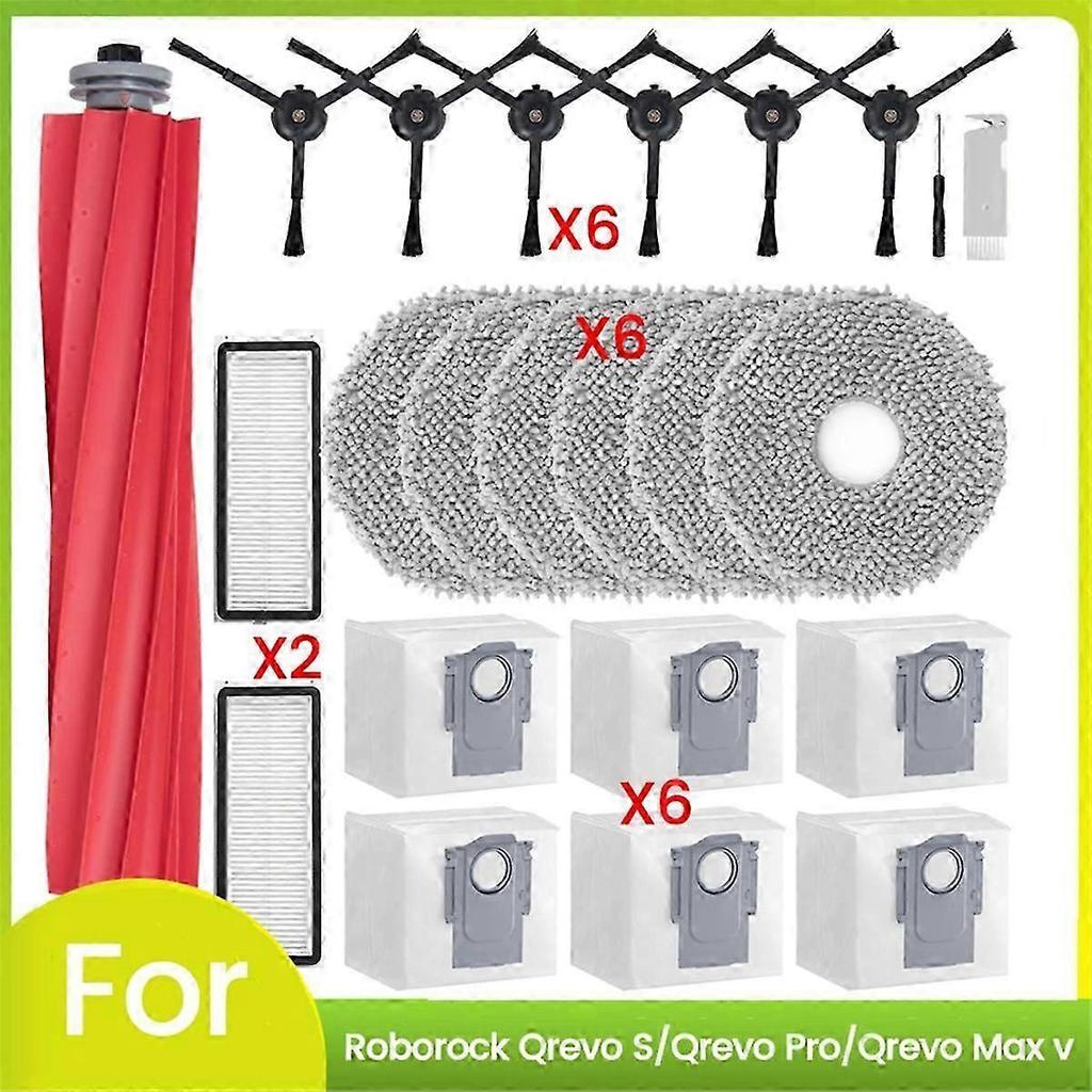 23pcs Accessories Kit for Qrevo S Qrevo Pro Qrevo Max V Robot Vacuum Cleaner Includes Dust Bag Side Brush and HEPA Filter