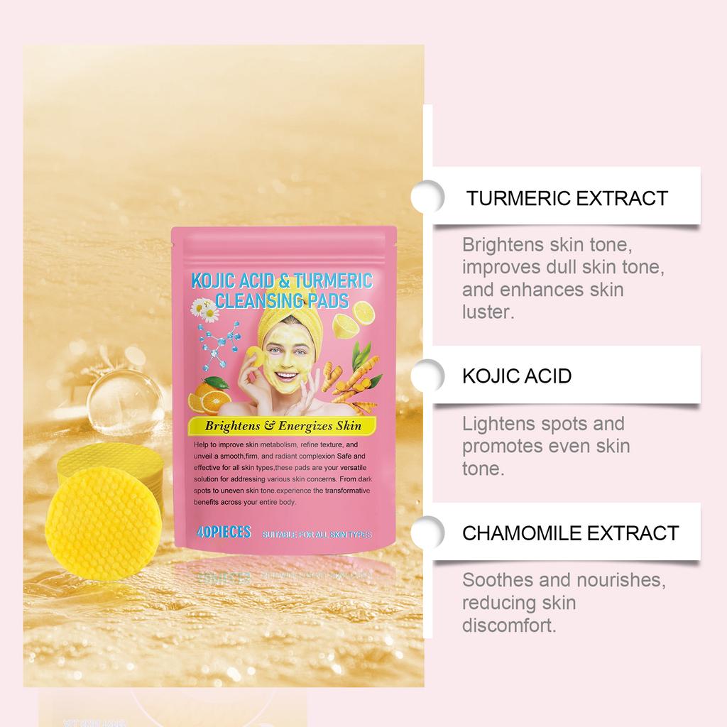 Turmeric Tricarboxylic Acid Cleansing Pad Cleansing Gentle Daily Skin Care Moisturizing Skin