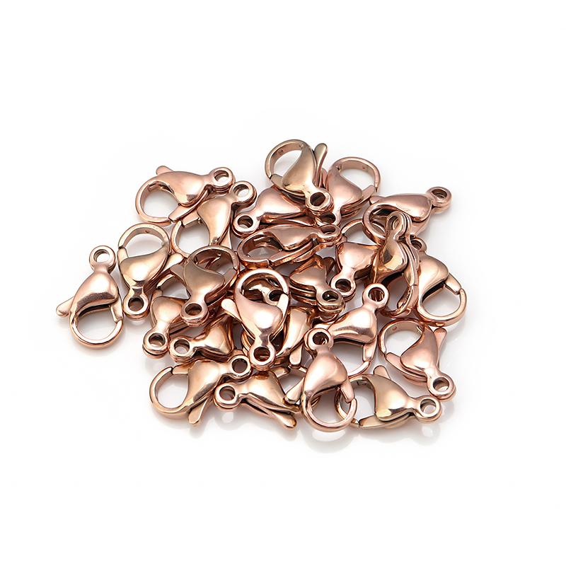 25pcs/lot Stainless Steel Lobster Clasps Gold Color Necklace Connector End Clasps For Jewelry Making DIY Bracelet Accessories