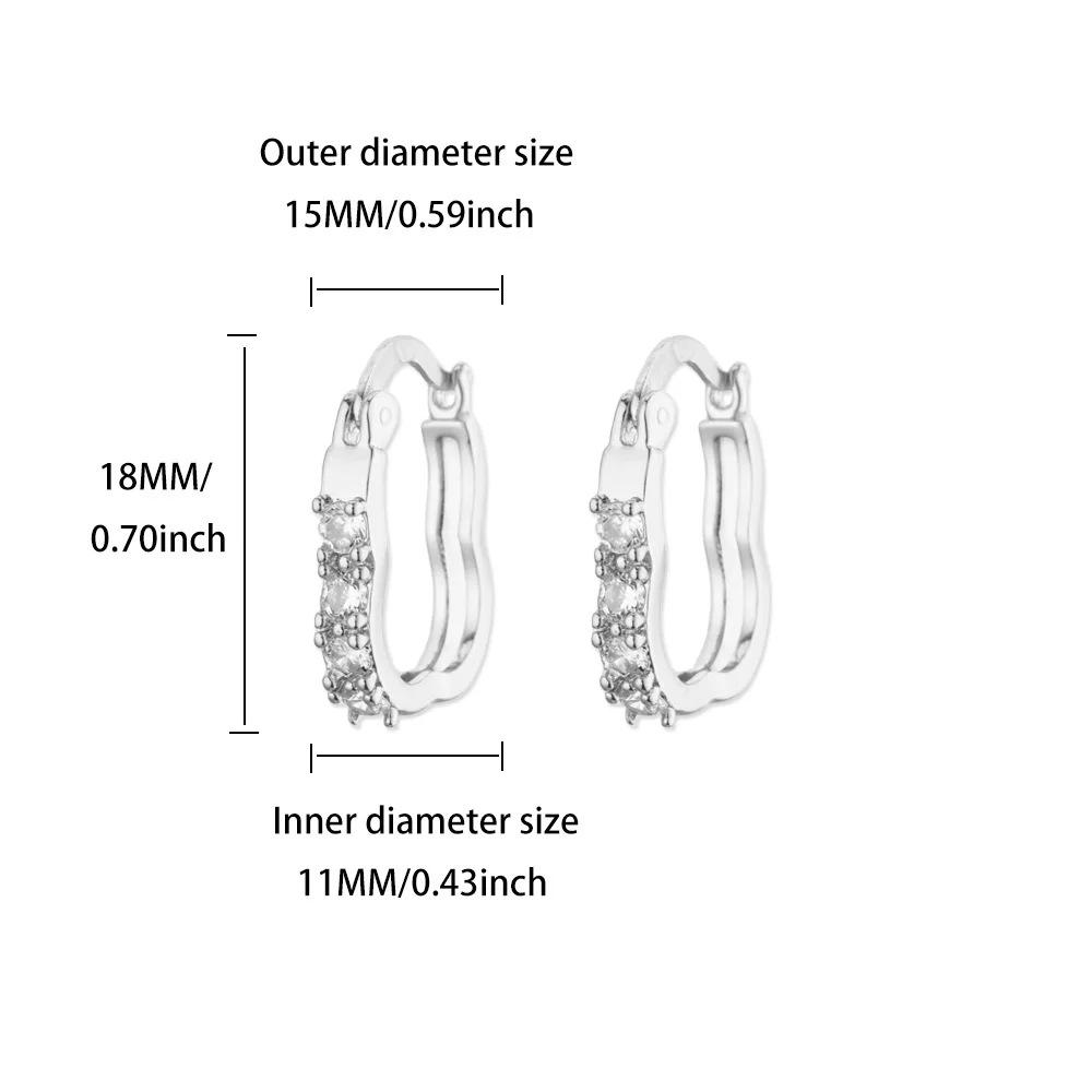 New Trendy Color Row Diamond Micro-inlaid Zircon Ear Buckle Simple and Advanced Sense Exquisite Small Commuter Earrings