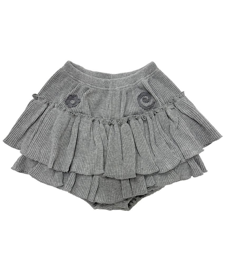 Plasma Sphere Medley Applique Waffle Western Tiered Ruffle Skirt Pants_2 Colors