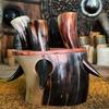 Viking Drinking Horn Shot Cups (Set of 4) with Horn Stand: Norse Decor