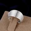 Street All-match Jewelry 925 Sterling Silver Multi-line Rings For Women Adjustable Fashion Wedding Party Christmas Gifts