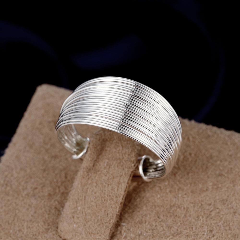 Street All-match Jewelry 925 Sterling Silver Multi-line Rings For Women Adjustable Fashion Wedding Party Christmas Gifts