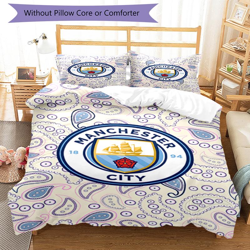 3pcs Football Team (32) Design Cover Set - HD Printed Bedding with 1 Cover and 2 Pillowcases - Perfect for Home and Dorm Decor