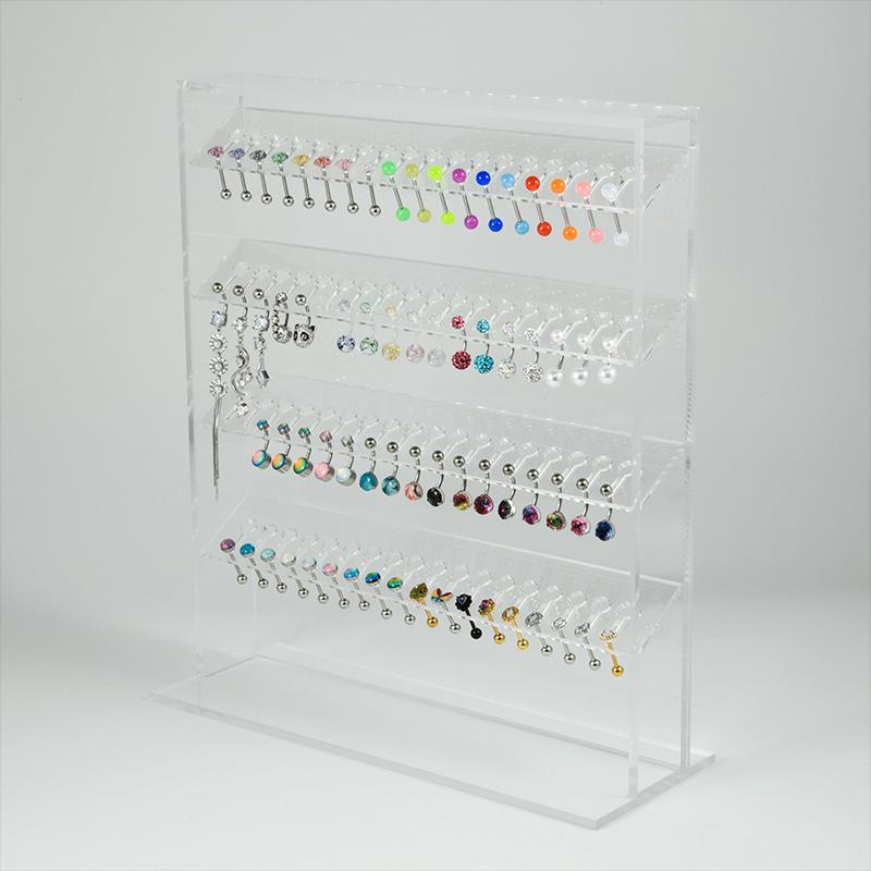 1Pcs Clear Acrylic 72Holes 4Layers Strong Display Stand Earring Belly Button Ring Lip Tongue Body Piercing Jewelry Solid Stand