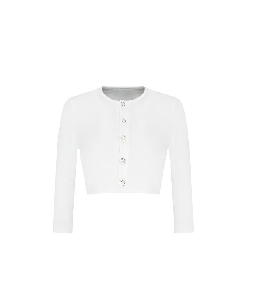 Soltipeullawo Crop Cardigan White