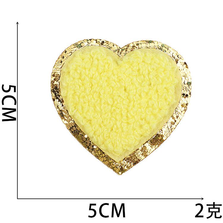 Hot-Selling Color Love Towel Embroidery Cloth Sticker Grit Embroidery Cloth Sticker Heart Patch Sticker Chenier Lightning Embroidery Chapter