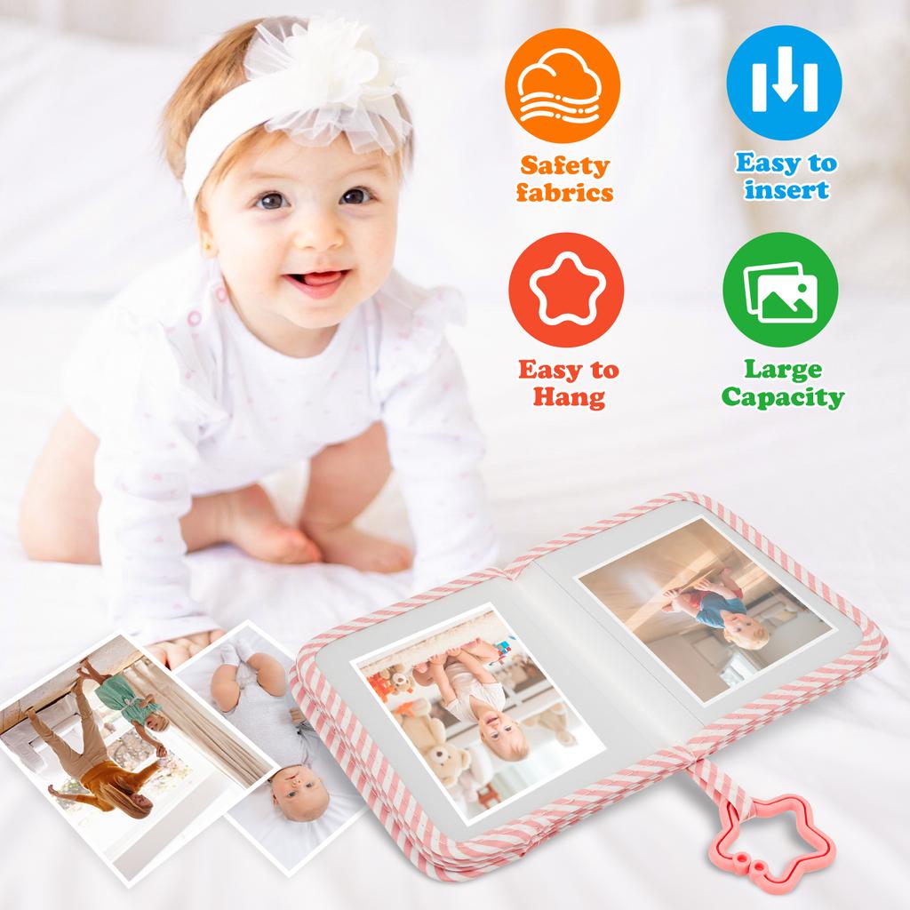 Mjukt Tyg Album Baby Tillväxt Minnesfotoalbum Baby Spjälsäng Tyg Bok Leksak Montessori Tidig Utbildning Album Bok Födelsedagspresent