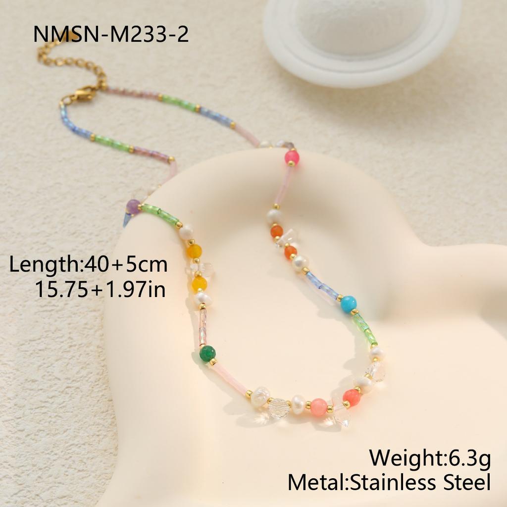 GEMCHIC Damen Bunte Seestern Anhänger Halskette Mehrschichtige Perlenkette Mode Sommer Strand Schmuck