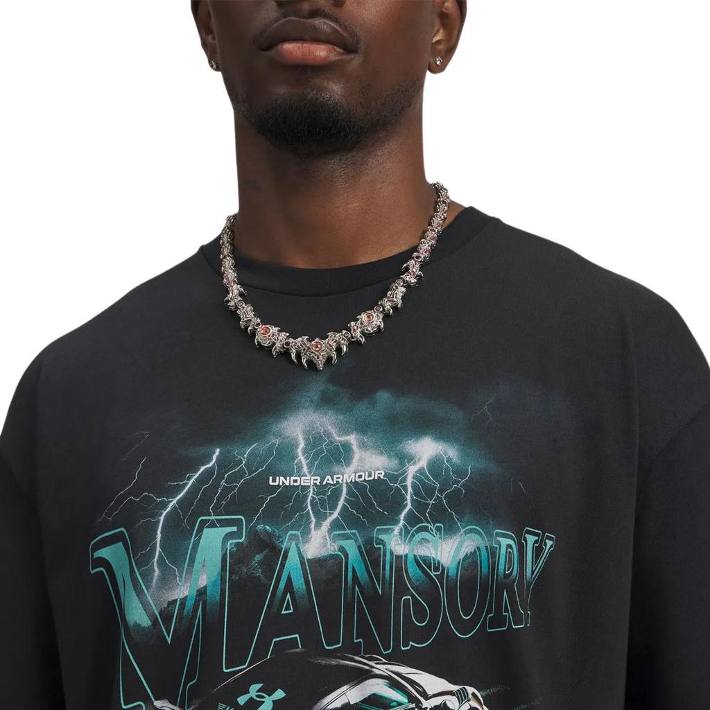 Under Armour X Mansory Collaboration FW25 Schwergewichts-Renn-Kurzarm-T-Shirt Weich Bequem Locker Sitzen Rundhalsausschnitt Herren-Tops 6009103-001