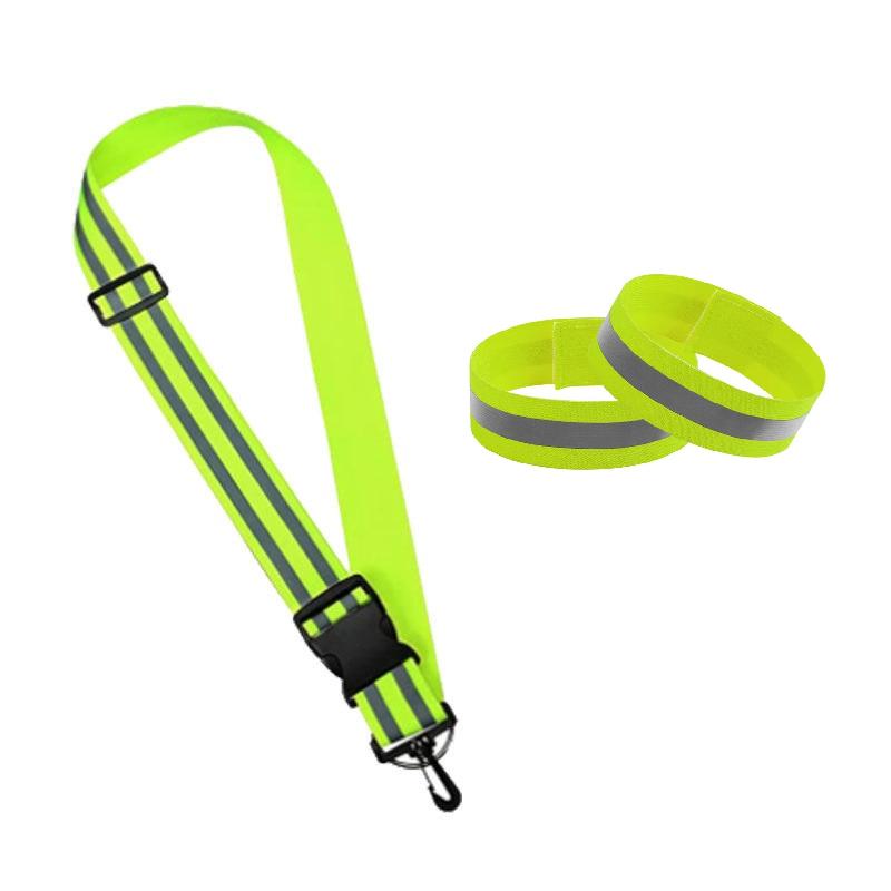 Adult and Children Reflective Straps Night Running Cycling Clothing Adjustable Safety Shoulder Strap Wristband Elastic Band