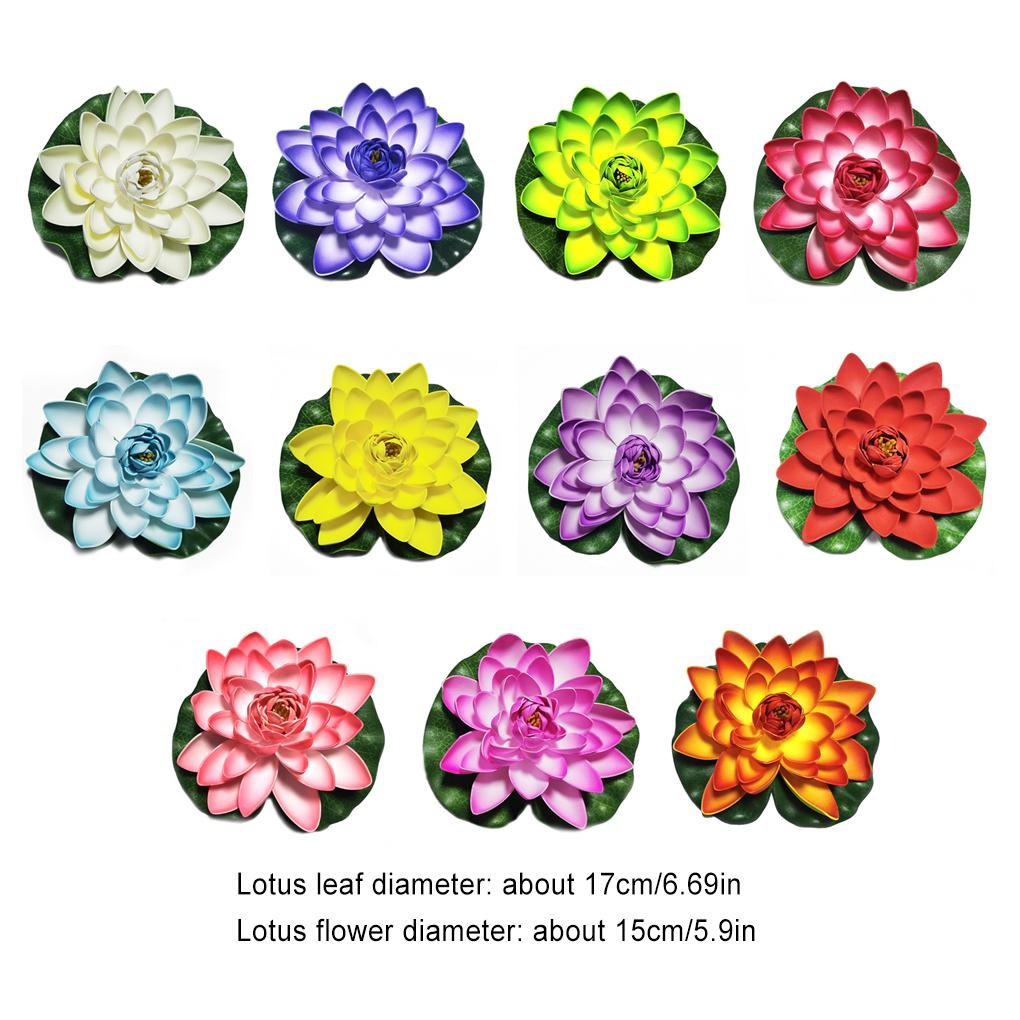 EVA Artificial Lotus Solid Color Decorative Vivid Lifelike Simulation Park Pond Landscaping Fake Water Lily Flower