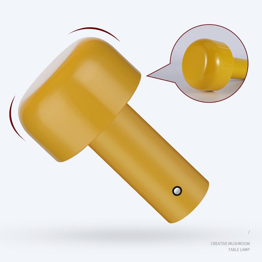Lampă de masă mică Lampă de masă ciupercă Tip-C Încărcare Trei culori fără stâlp Lumină de noapte cu reglaj Creativ Touch Lumină decorativă