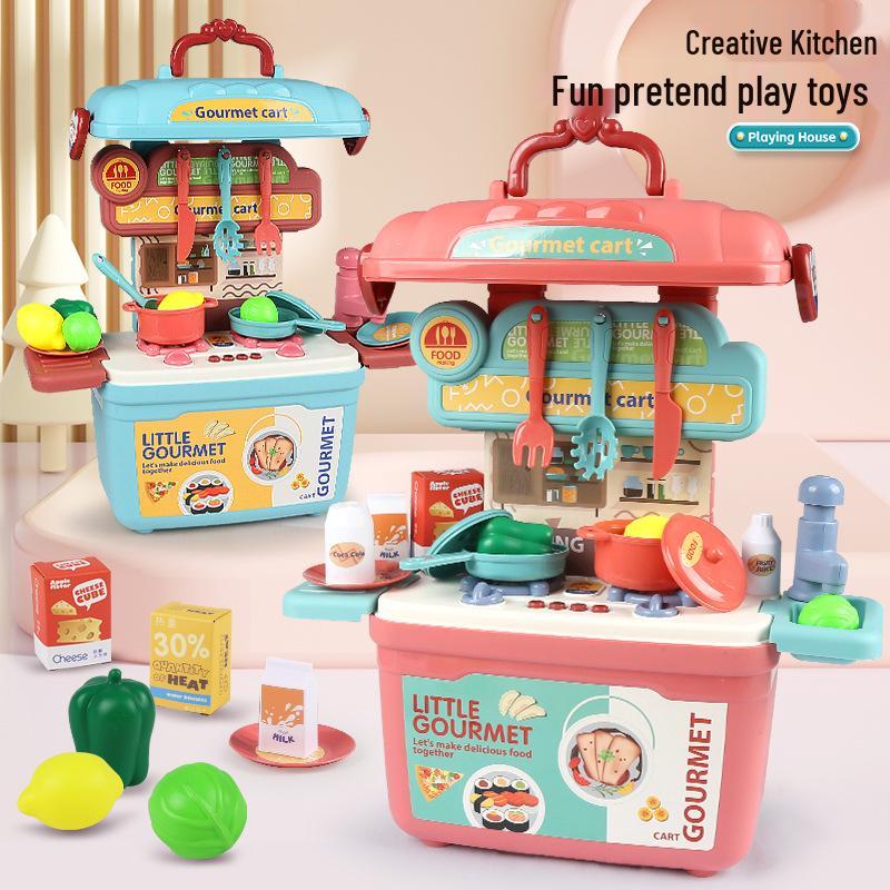 

Kids Play Kitchen Set: Sound & Light Cooking Toys for Boys and Girls