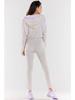 Casual fabric hoodie, beige and purple, size M