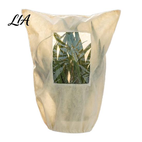 Large Plant Frost Jackets Winter Cover with Viewing Window, Drawstring Freeze Protection Cover, Antifreeze Resuable Blanket for Shrubs, Potted