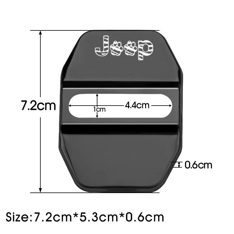 4PCS Car Logo Car Styling Door Lock Cover For Jeep Wrangler Compass Renegade Commander Wrangler Patriot Liberty Auto Accessories AMU1