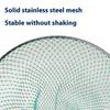 Stainless Steel Fishing Landing Net Nylon Mesh Fly Fishing Dip Net  For Freshwater Saltwater