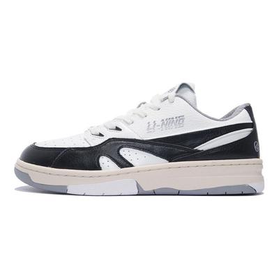 Li Ning 937 Comfortable Casual Low-Top Skate Shoes Men Sneakers Black White AZGS045-2
