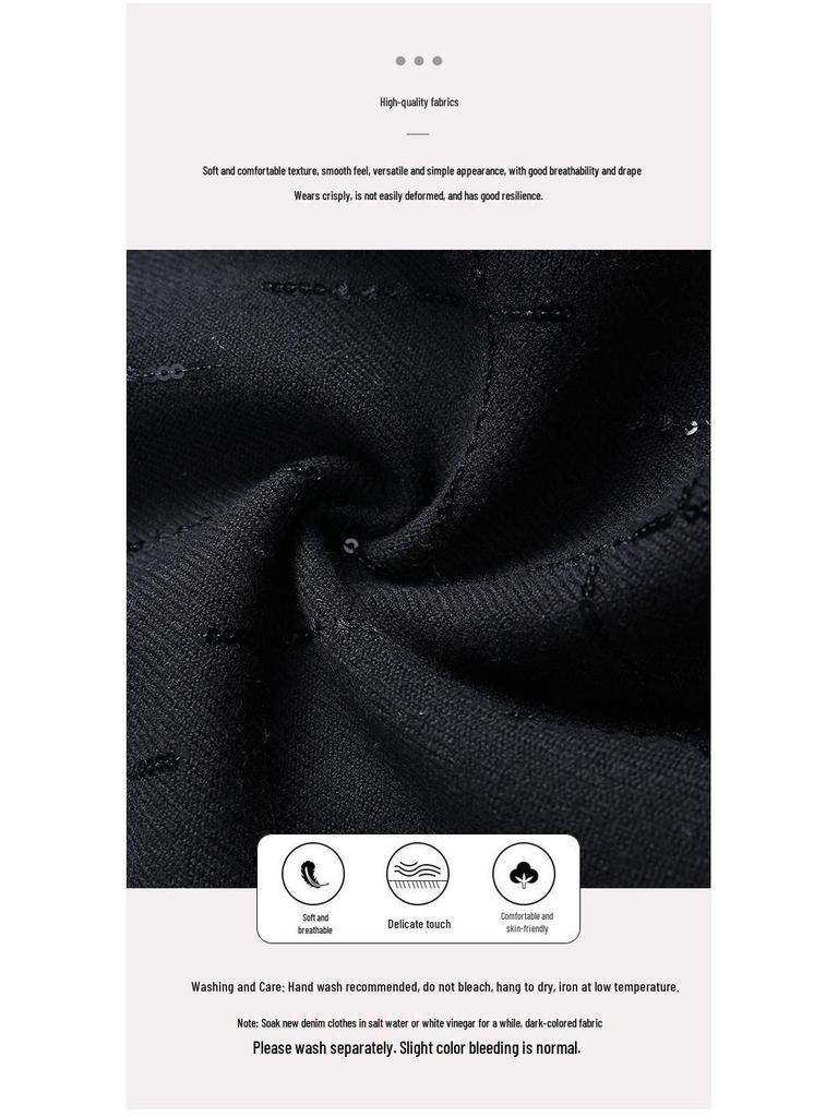 Little Coco Stylish Sequined A-line Mini Skirt, Winter 2025, High-Waisted, Slimming, Elegant, Hip-Hugging for Commuting