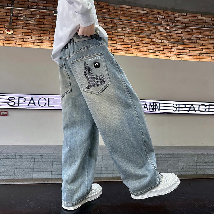 Jungen Frühling & Herbst 2025 Coole Streetwear Straight-Leg Jeans