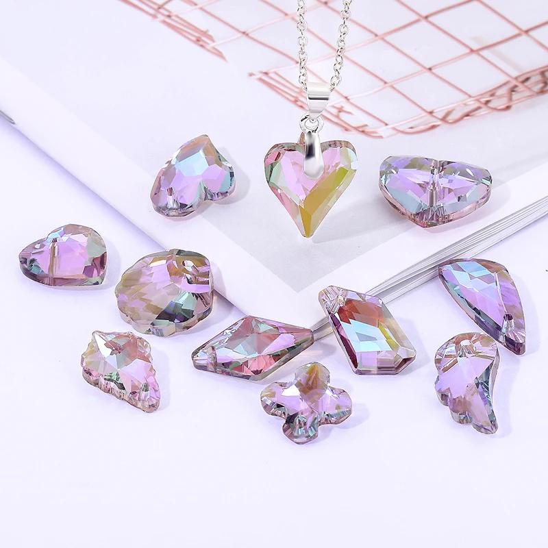 Charming Crystal Pendant Multi Shaped Rhinestone Pendant Crystal Jewelry Accessories Crafts Stone for Earrings Bracelet Making