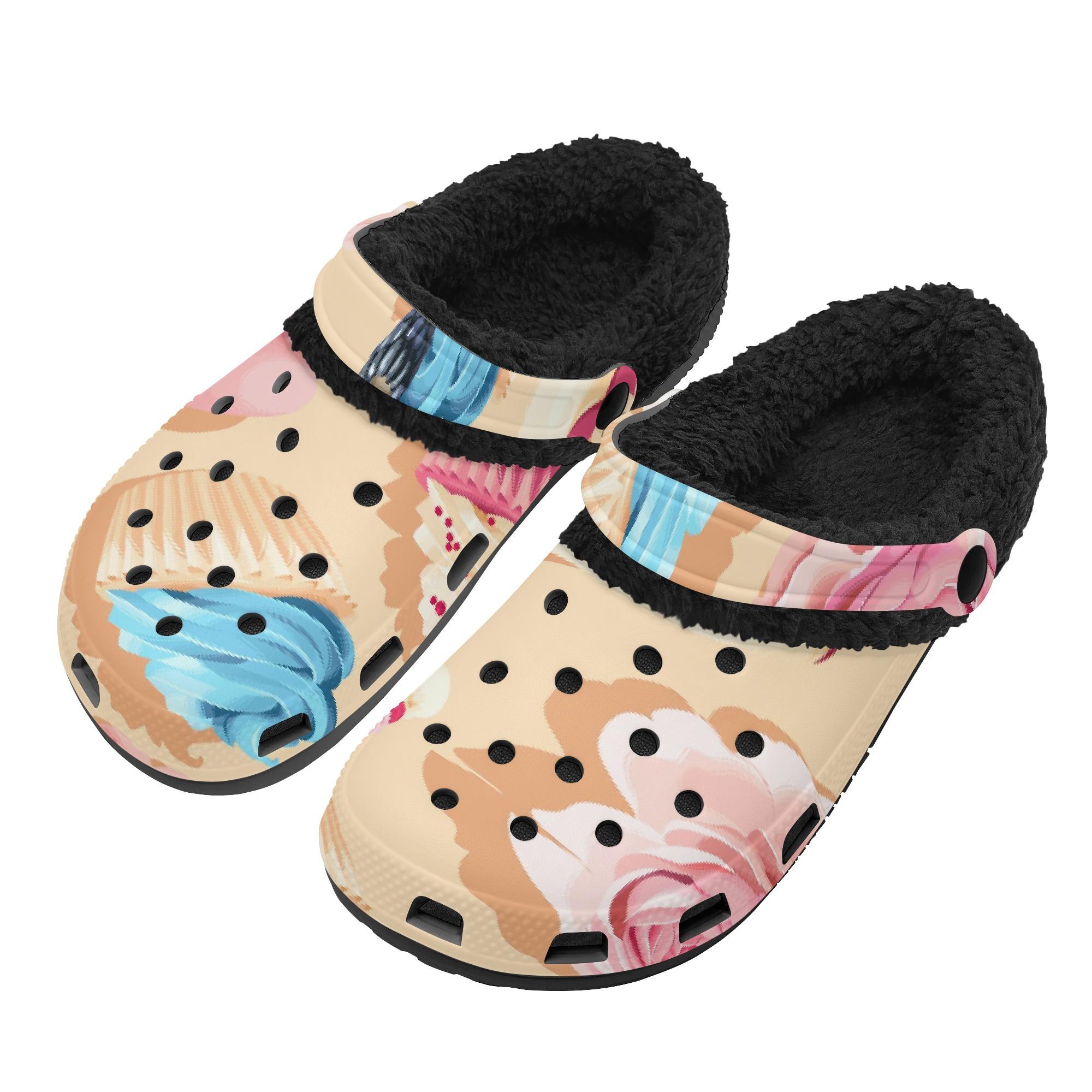 

1 Pair Unisex Black Fleece Lined Clogs Insulated Slip On Shoes With Lightweight EVA Sole, Anti Skid Support, Suitable For Home Travel And Leisure 48 чорний