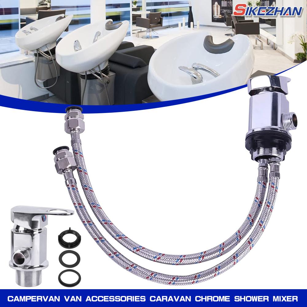 1SADA Příslušenství pro obytný vůz CARAVAN CHROMOVANÁ SPRCHOVÁ BATERIE S 12MM ZASOUVACÍMI PŘÍPOJKAMI Vývod 1/2" Obytný vůz