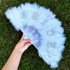 Lightweight and Delicate Handmade Feather Fan Soft Fan for Dance Performances Fan Pendant for Women's Wedding and Party