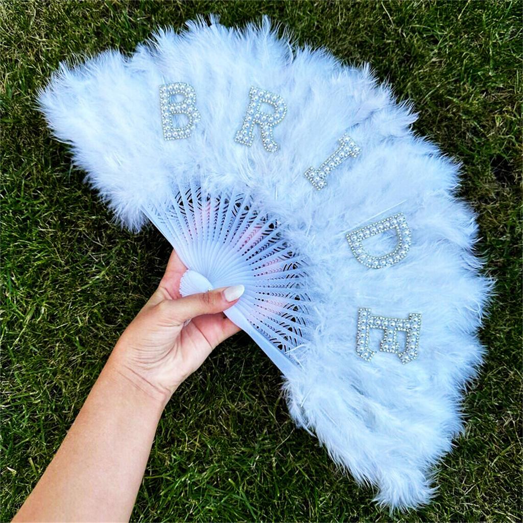 Lightweight and Delicate Handmade Feather Fan Soft Fan for Dance Performances Fan Pendant for Women's Wedding and Party