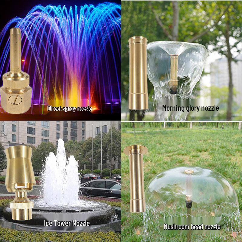 Brass Mushroom Ice Column Jet Fountain Nozzle for Pool and Rockery Landscaping
