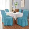 Seersucker Chair Cover Elastic Wedding Chair Slipcovers with Skirt All Season Universal Seat Covers Living Room Housse De Chaise