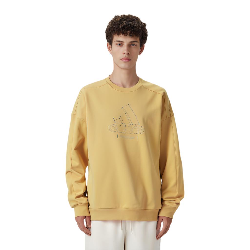 adidas Sweatshirts Men's Khaki Crew Neck Moderate Regular HM5155