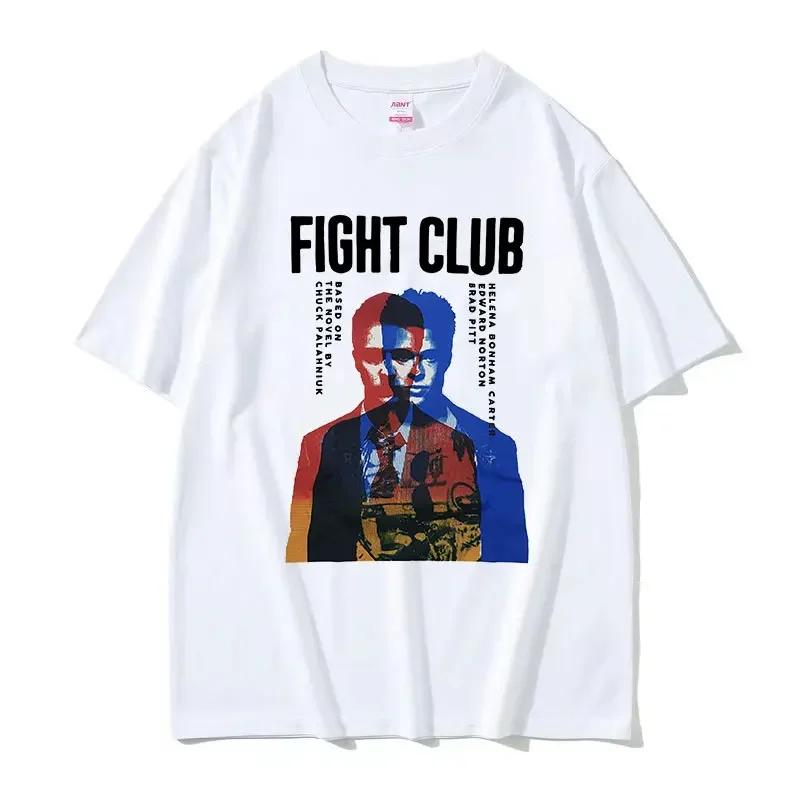 Limited Movie Fight Club Graphic Tee Shirt Unisexs Vintage Fashion High Quality Tshirt Casual Clothing Oversized Cotton T Shirts