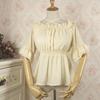Lolita Off-Shoulder Western Dress: Ruffled Chiffon Soft Girl High-Waisted Long-Sleeve Shirt