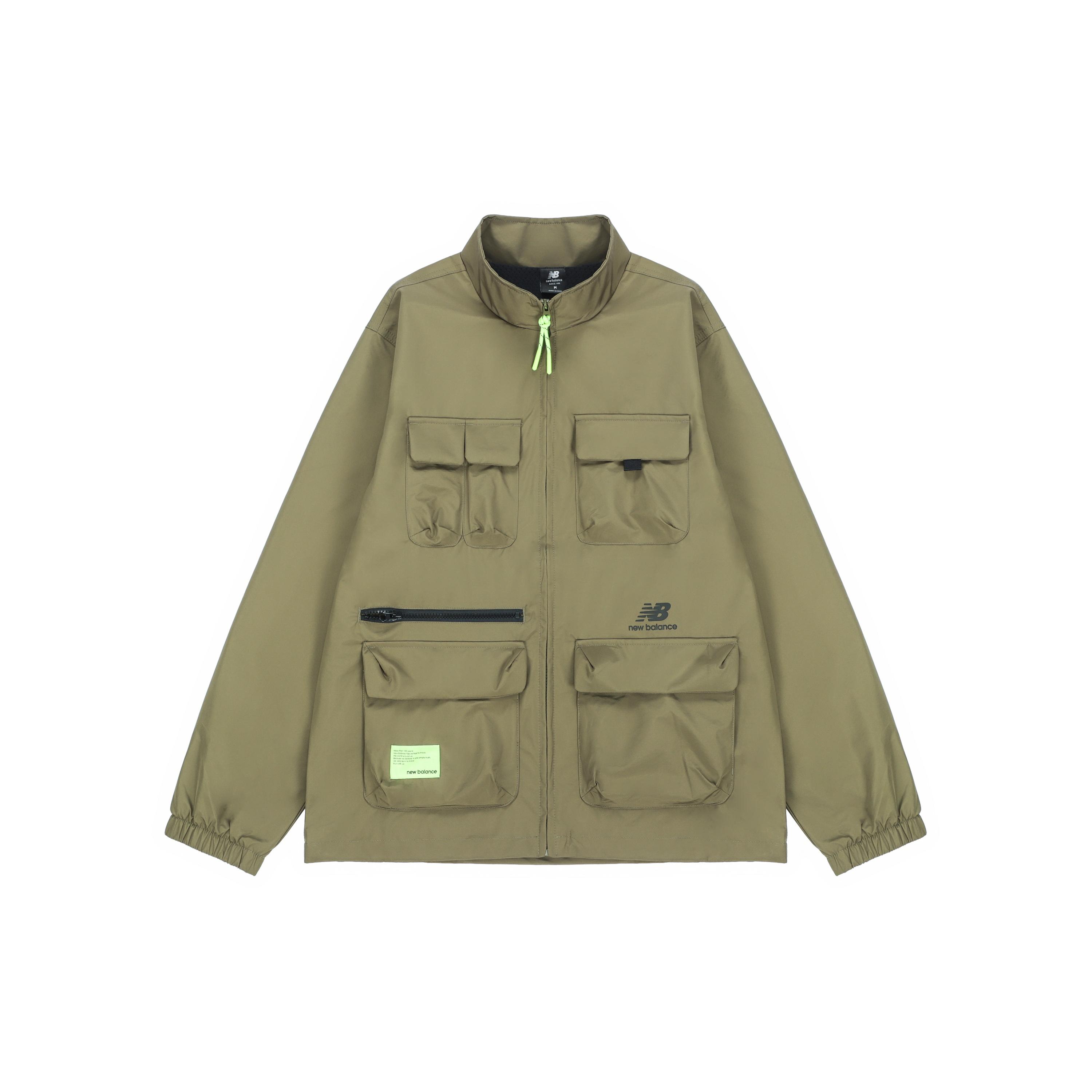 New Balance Men s New Balance Casual Sports Stand Collar Woven Military Green Jacket AMJ21368-NTD S