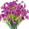 Fiori Artificiali Rossi Vivaci Resistenti ai Raggi UV, Non Sbiadiscono Plastica Floreale da Esterno