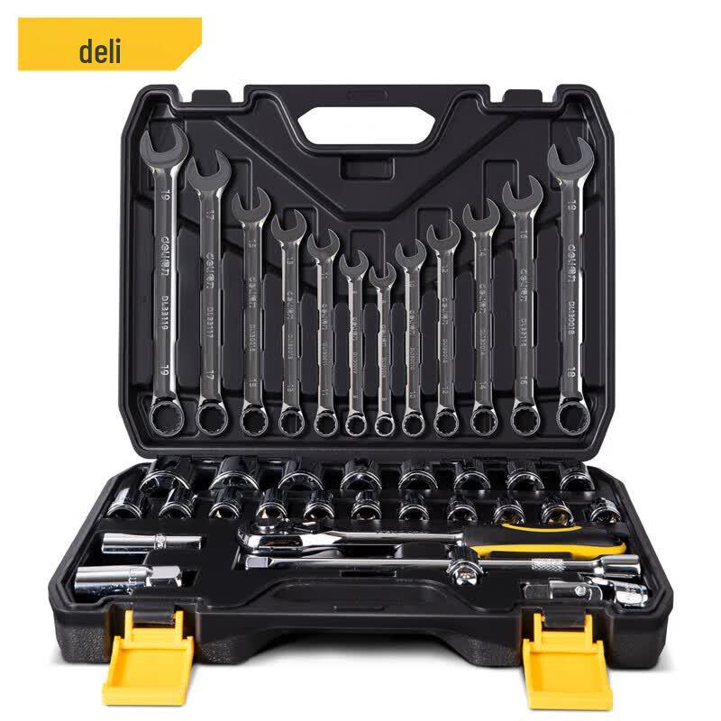 Deli 37-Piece 12.5mm Drive Socket Wrench Set